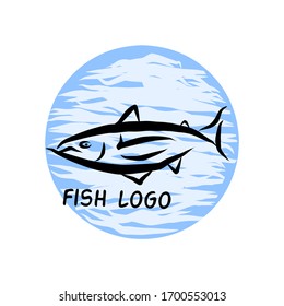 Fish vector design logo template. Seafood restaurant idea.