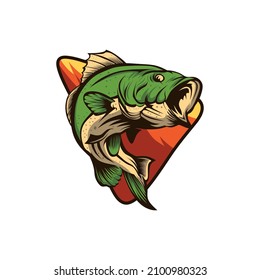 Fish vector design logo template. with jumping style