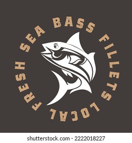 Fish vector design logo template. Seafood restaurant idea.