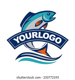 Fish Vector Design Logo Template. Seafood Restaurant Idea.