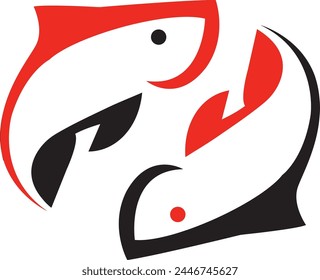 Fish vector design logo template. Seafood restaurant idea.