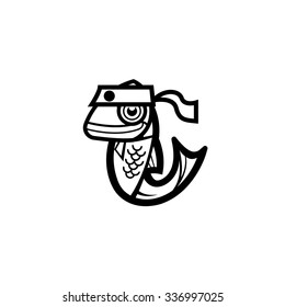 Fish vector design logo template. Seafood restaurant idea.