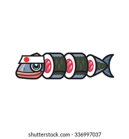 Fish vector design logo template. Seafood restaurant idea.