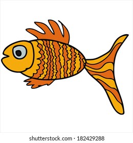 fish vector drawing baby cartoon sea isolated on white background