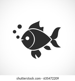 Fish Vector Eps Web Silhouette Icon On White Background