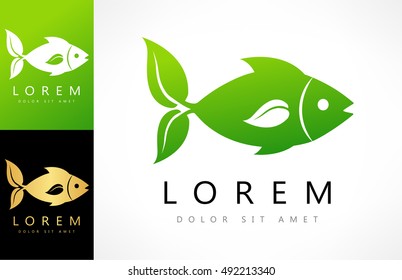 fish vector. fins leaf.