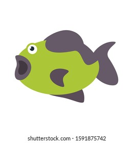 fish vector flat color icon 