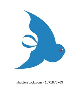 fish vector flat color icon 
