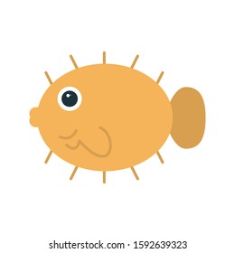 fish vector flat color icon 