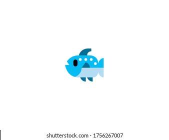 Fish Vector Flat Icon. Isolated Fish Emoji Illustration 