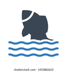 fish vector glyph color icon 