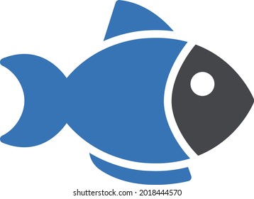 icono de color de glifo vectorial de pescado