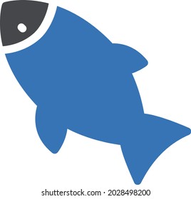 fish vector glyph colour icon