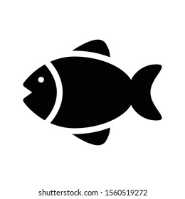fish vector glyph flat icon 