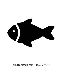 fish vector glyph flat icon 