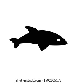 fish vector glyph flat icon 