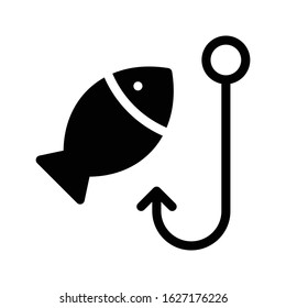 fish vector glyph flat icon 