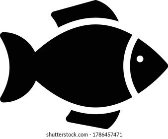 icono plano de glifo vector de peces 