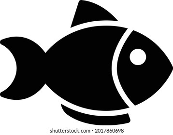 fish vector glyph flat icon