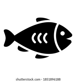 icono de glifo vector de peces. Símbolos modernos de glifos. Colección de elementos tradicionales.