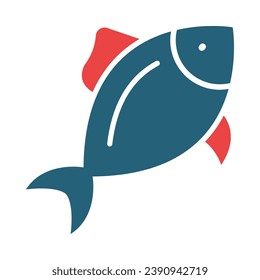Fish Vector Glyph Two Color Icon For Personal And Commercial Use.
