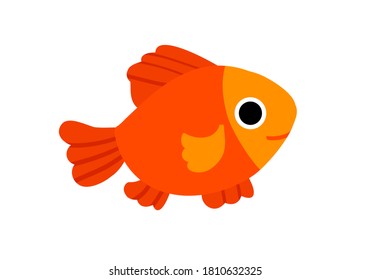fish vector, gold fish vector art, cute and cheerful, white vector background, goldfish vector