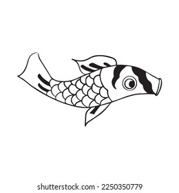 ilustraciones de diseño gráfico vectorial de peces, dibujo de tatuajes artísticos, dibujo a mano, uso de impresión