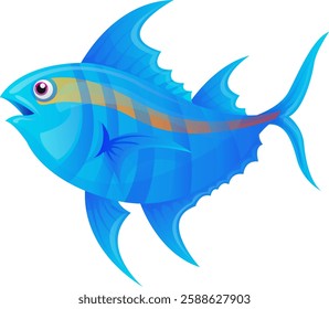 Fish Vector Grey Draw Graphic Cute Funny amusing animal animated animation b bubbles character cheerful children clip-art comics corals depth diver diving drawing fairy icon animal underwater water