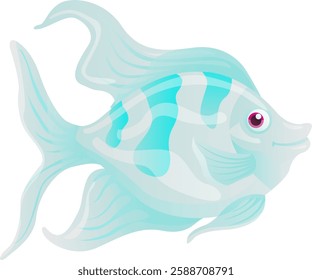 Fish Vector Grey Draw Graphic Cute Funny amusing animal animated animation b bubbles character cheerful children clip-art comics corals depth diver diving drawing fairy icon animal underwater water