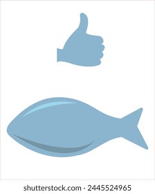 Fish vector, healthy food vector illustration