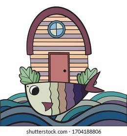 Vector de peces con plantilla de diseño doméstico. vector, ilustración