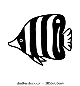 Fish Vector Icon Butterfly Zebra Fish Salmon Tuna Cartoon Symbol Illustration Design