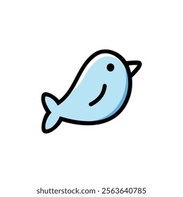 fish vector icon color icon