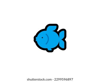 Icono vectorial del pescado. Ilustración de Emoji. Emoticono vectorial de peces aislados