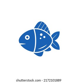 Fish vector icon. Flat design element for Jewish holiday Rosh Hashanah. Collection of monochrome stencil silhouettes