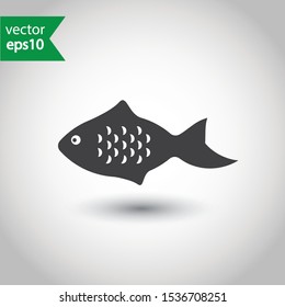 Fish vector icon. Fish flat sign design. EPS 10 fish pictogram