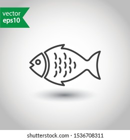 Fish vector icon. Fish flat sign design. EPS 10 fish pictogram