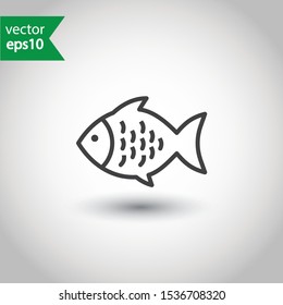 Fish vector icon. Fish flat sign design. EPS 10 fish pictogram
