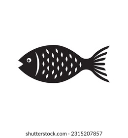 Icono vectorial del pescado. Diseño de letreros planos de peces. Pictograma del símbolo del pescado. icono de interfaz de usuario de UX