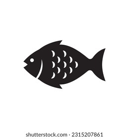 Icono vectorial del pescado. Diseño de letreros planos de peces. Pictograma del símbolo del pescado. icono de interfaz de usuario de UX