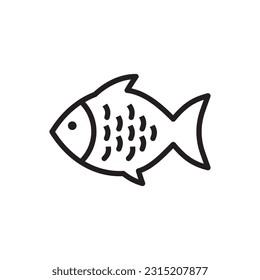 Fish vector icon. Fish flat sign design. Fish symbol pictogram. UX UI icon