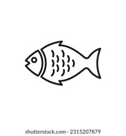 Icono vectorial del pescado. Diseño de letreros planos de peces. Pictograma del símbolo del pescado. icono de interfaz de usuario de UX