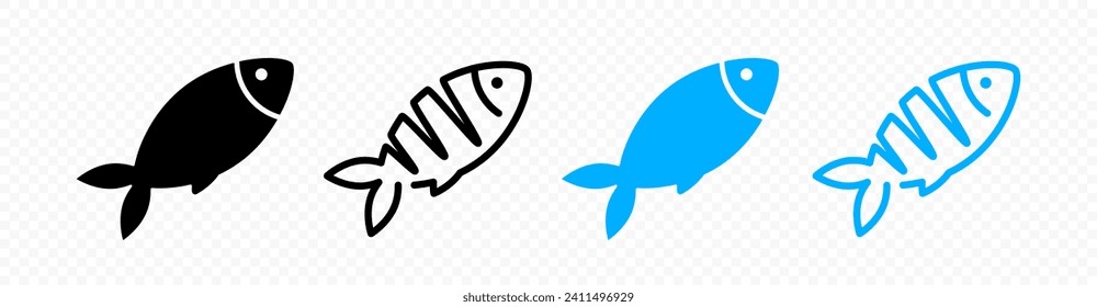 Fish vector icon. Fish icons. Seafood concept.