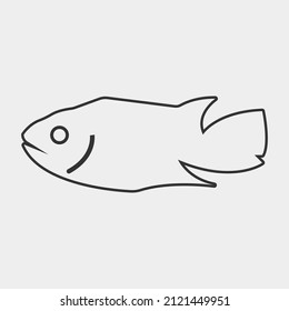 fish vector icon illustration sign 