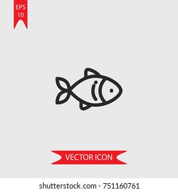 Fish vector icon, illustration symbol