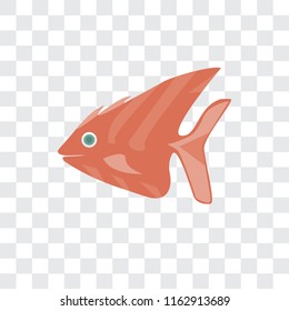 Fish vector icon isolated on transparent background, Fish logo concept
