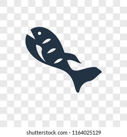 Fish vector icon isolated on transparent background, Fish logo concept