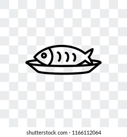 Fish vector icon isolated on transparent background, Fish logo concept