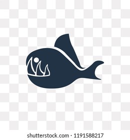 Fish vector icon isolated on transparent background, Fish transparency concept can be used web and mobile