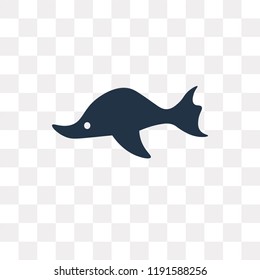 Fish vector icon isolated on transparent background, Fish transparency concept can be used web and mobile